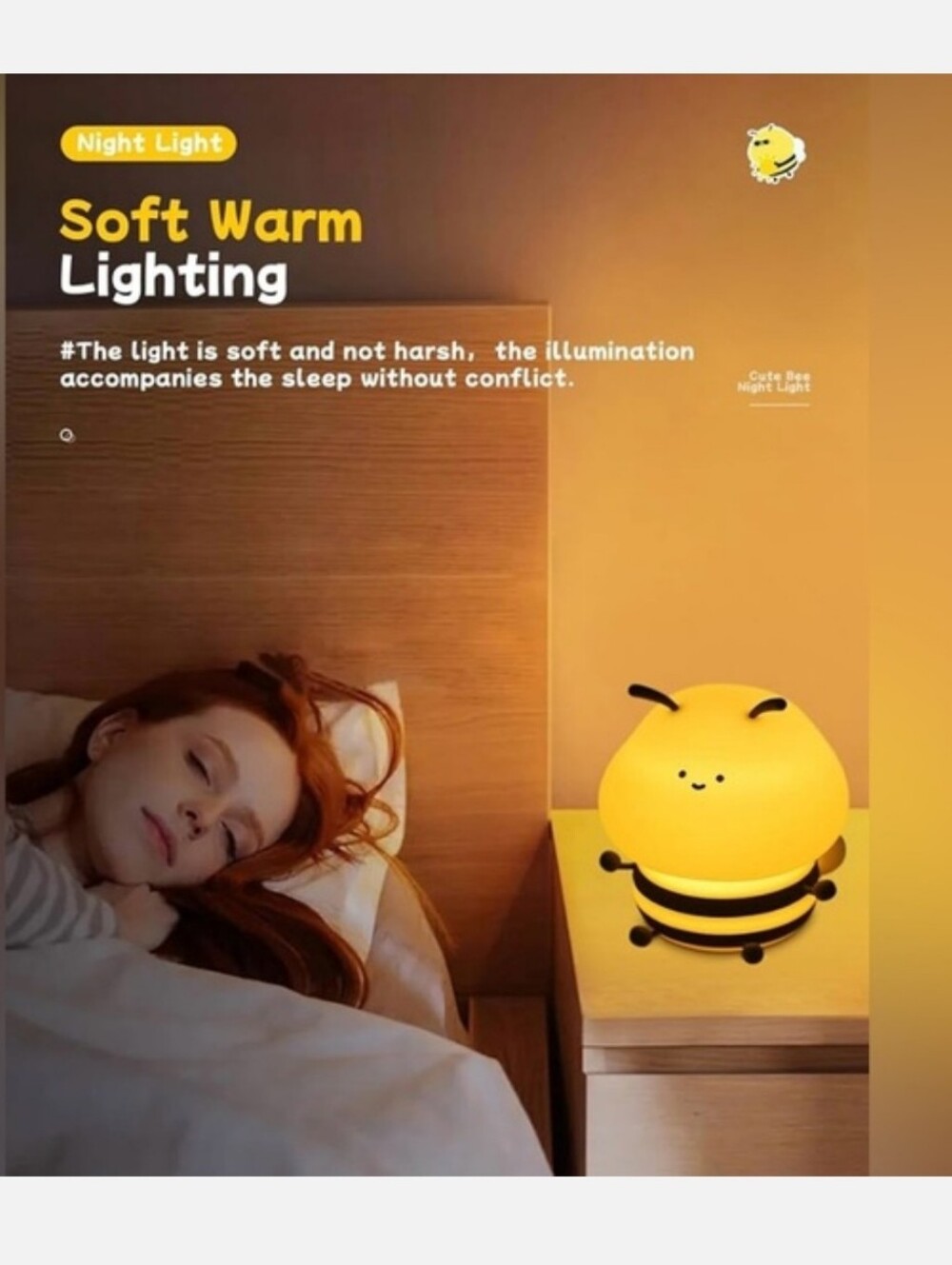 Cute Little Bee Night Light - Picture 9 of 11